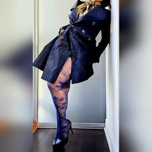 Navy Blue Porter Flight Attendant Uniform Trenchcoat - Used